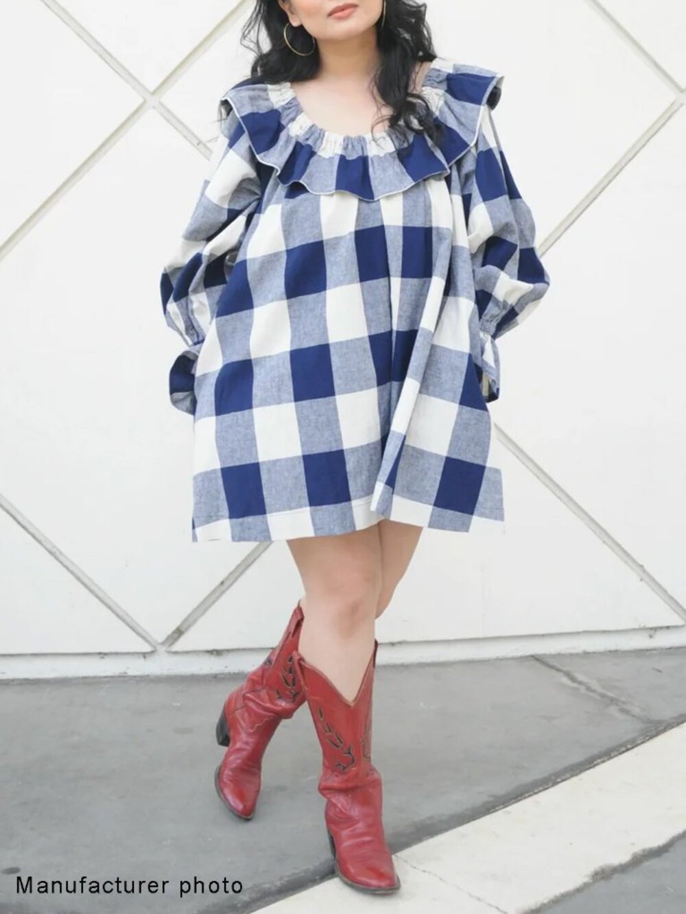 Dancing Kind Isabel Navy Buffalo Plaid Dress Size 1 - Picture 11 of 11